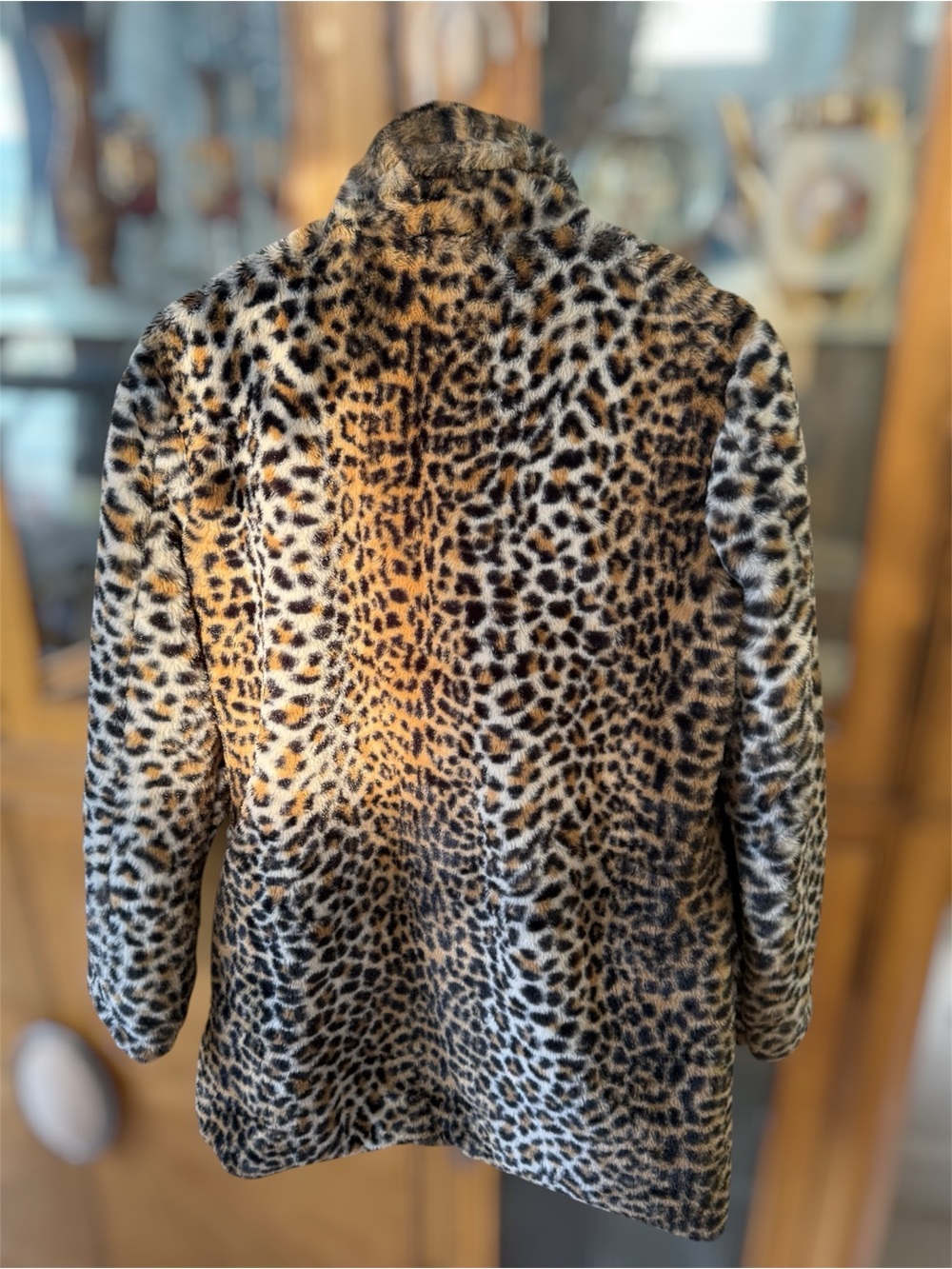 Faux Fur Leopard Teddy Jacket - Brown/Black - Picture 2 of 8